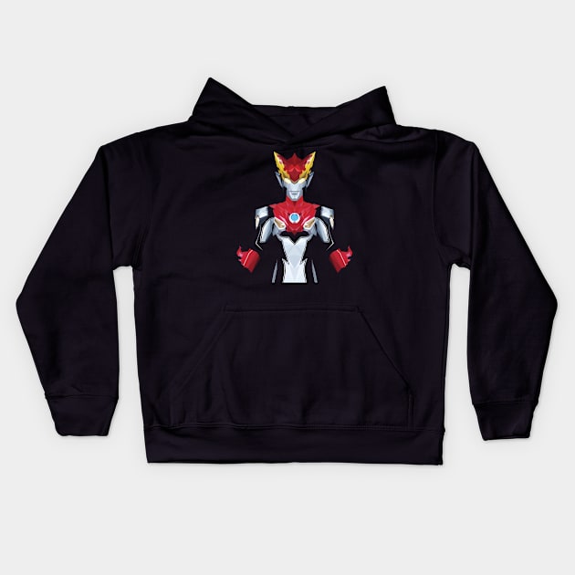 Ultraman Rosso (Low Poly Style) Kids Hoodie by The Toku Verse